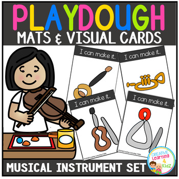 Preview of Playdough Mats & Visual Cards: Musical Instrument Set