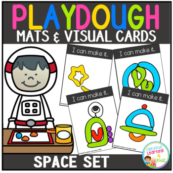 Preview of Playdough Mats & Visual Cards: Space Set