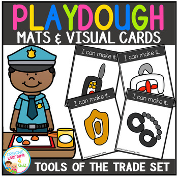 Preview of Playdough Mats & Visual Cards: Tools of the Trade - Community Helper Items