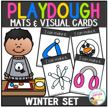 Preview of Playdough Mats & Visual Cards: Winter Set