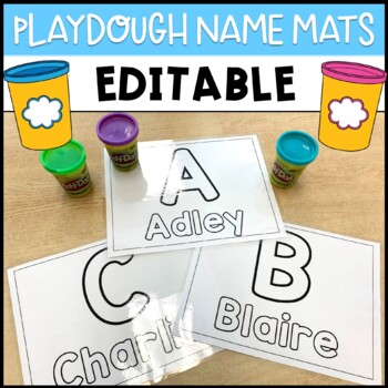 Preview of Playdough Name Mats - Editable