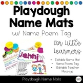 Playdough Name Mats & Poem for Back to School Editable Play-Doh