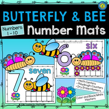 Playdough Number Mats Butterflies And Bees Spring Math Tpt