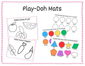 Preview of Playdough / Play Doh Mats / Speech / Colors / Shapes / Food