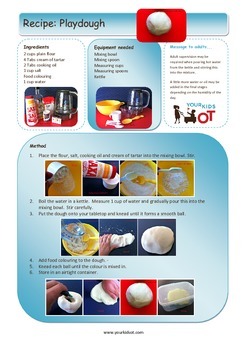 Preview of Playdough Recipe - Photographic steps and clear instructions.