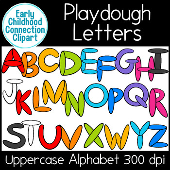 Preview of Playdough UPPERCASE Letters Clipart {Early Childhood Connection}