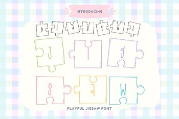 Preview of Playful Jigsaw Bubble font letters for teachers