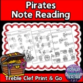 Music Worksheets:  Playful Pirates Note Reading Fun {Treble Clef}