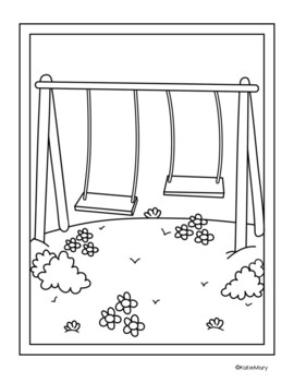 coloring book pages of playgrounds