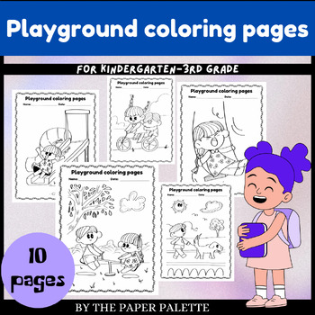 Preview of Playground Coloring pages for kindergarten - third grade l Social stories