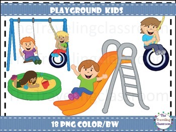 playgrounds with kids clip art