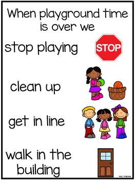 playground recess rules book posters student certificates tpt