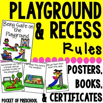 Preview of Playground & Recess Rules Book, Posters, & Student Certificates