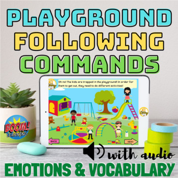 Preview of Playground Following Commands (with audio) | Emotions & Vocabulary