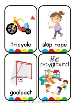 playground vocabulary flash cards by robin reifel tpt