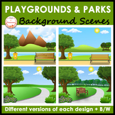 Playgrounds and Parks Background Scenes Clipart  