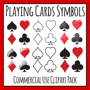 Playing Card Symbols Clip Art for Commercial Use by Hidesy's Clipart