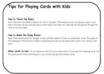 Preview of Playing Cards Game Kit - Centers or Student Gift (Number Sense, Id, Comparing)
