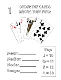 Playing Cards - Mean, Median, Mode and Range