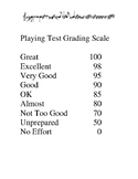 Playing Test Grading Scale