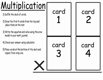 Preview of Playing cards multiplication center