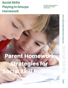 Preview of Playing in Groups - Social Skills Homework for Parent-Teacher Communication