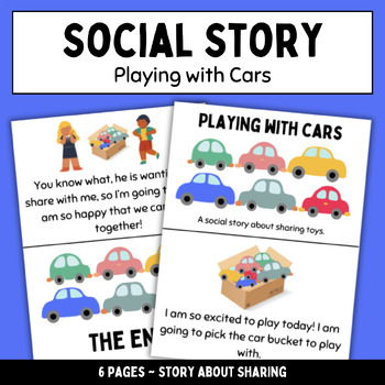 Preview of Playing with Cars - Social Story About Sharing Toys