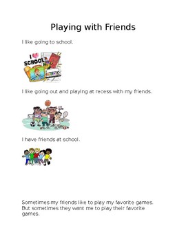 Preview of Playing with Friends - Social Story