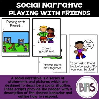 Preview of Playing with Friends Visual Social Narrative | Social Story 