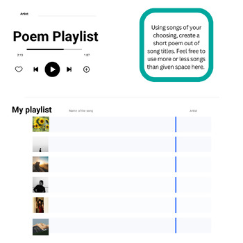 Preview of Playlist Poem