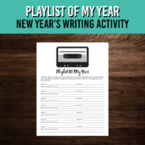 Playlist of My Year Writing Activity | New Year's Reflecti