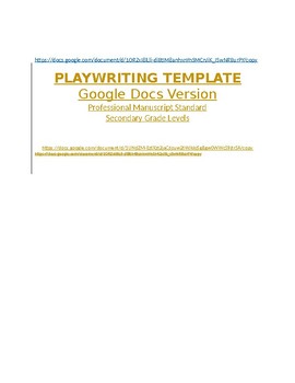 Preview of Playwriting Template - Google Docs Version - Professional Manuscript Standard