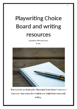 Preview of Playwriting (drama) resources, drama scripts and play writing stimulus