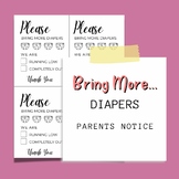 Please Bring More Diapers Notice For Daycares | Parents No