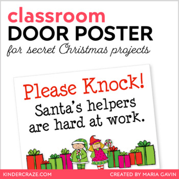 Please Knock Classroom Sign For Christmas