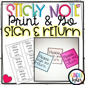 Preview of Please Sign and Return: Sticky Note Print & Go Template