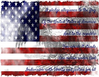 Preview of Pledge of Allegiance Printable Flag Poster