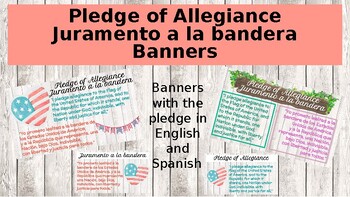 Preview of Pledge of Allegiance Banners ENGLISH AND SPANISH