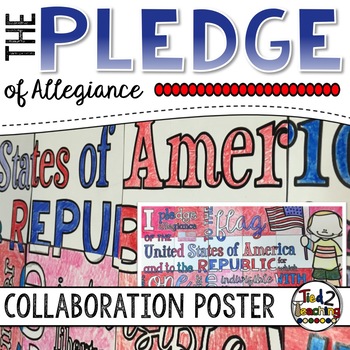 Preview of Pledge of Allegiance Poster Collaborative Art Collaborative Coloring Poster