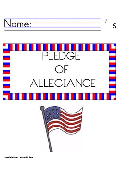 Pledge of Allegiance Handwriting Worksheet Packet MANUSCRIPT | TpT