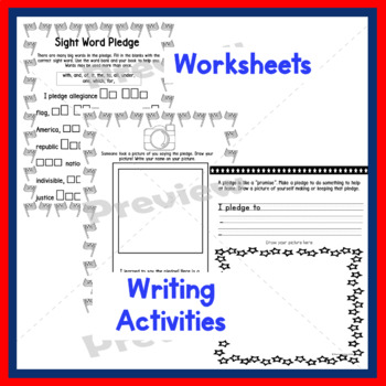 Pledge of Allegiance Activities | Worksheets | Writing |Reader | Poster