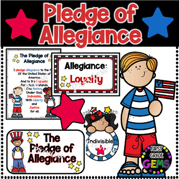 Preview of The Pledge of Allegiance United States Flag Teaching Materials