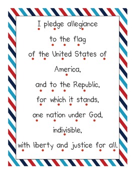 Pledge of Allegiance Posters by Lora Webster | Teachers ...