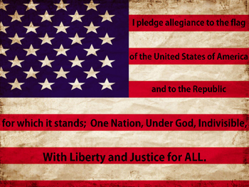 Preview of Pledge of Allegiance/United States Flag FREEBIE! Projectable/Printable