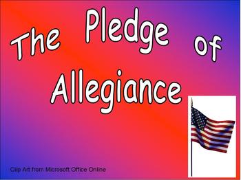 Preview of Pledge of Allegiance- Veterans' Day- Kindergarten or First grade