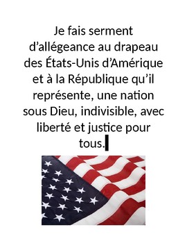 Preview of Pledge of Allegiance in French Poster