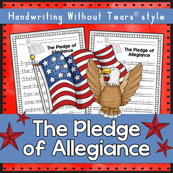 Preview of Pledge of Allegiance handwriting practice Handwriting Without Tears® style
