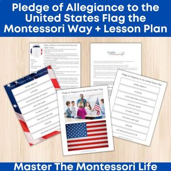 Preview of Pledge of Allegiance to the United States Flag the Montessori Way + Lesson Plan