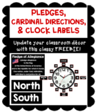 Pledges, Cardinal Directions, & Clock Labels | Freebie Cla