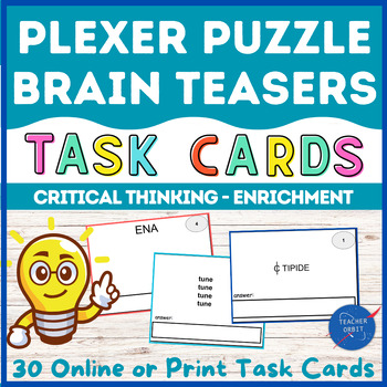 Preview of Plexer Brain Teasers Puzzles | Enrichment Digital or Printable | Problem Solving